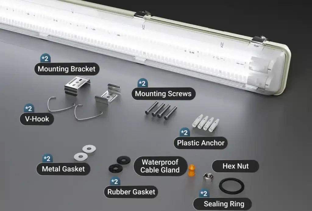 tri-proof-light-components-for-installation » led strip light Production R&D Manufacturer|NPHIS LED tube, NPHIS led strip light source, Parking garage lighting, Commercial lighting