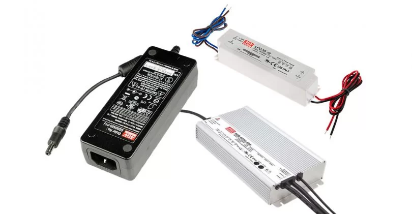 Meanwell LRS series LED power supply — side view