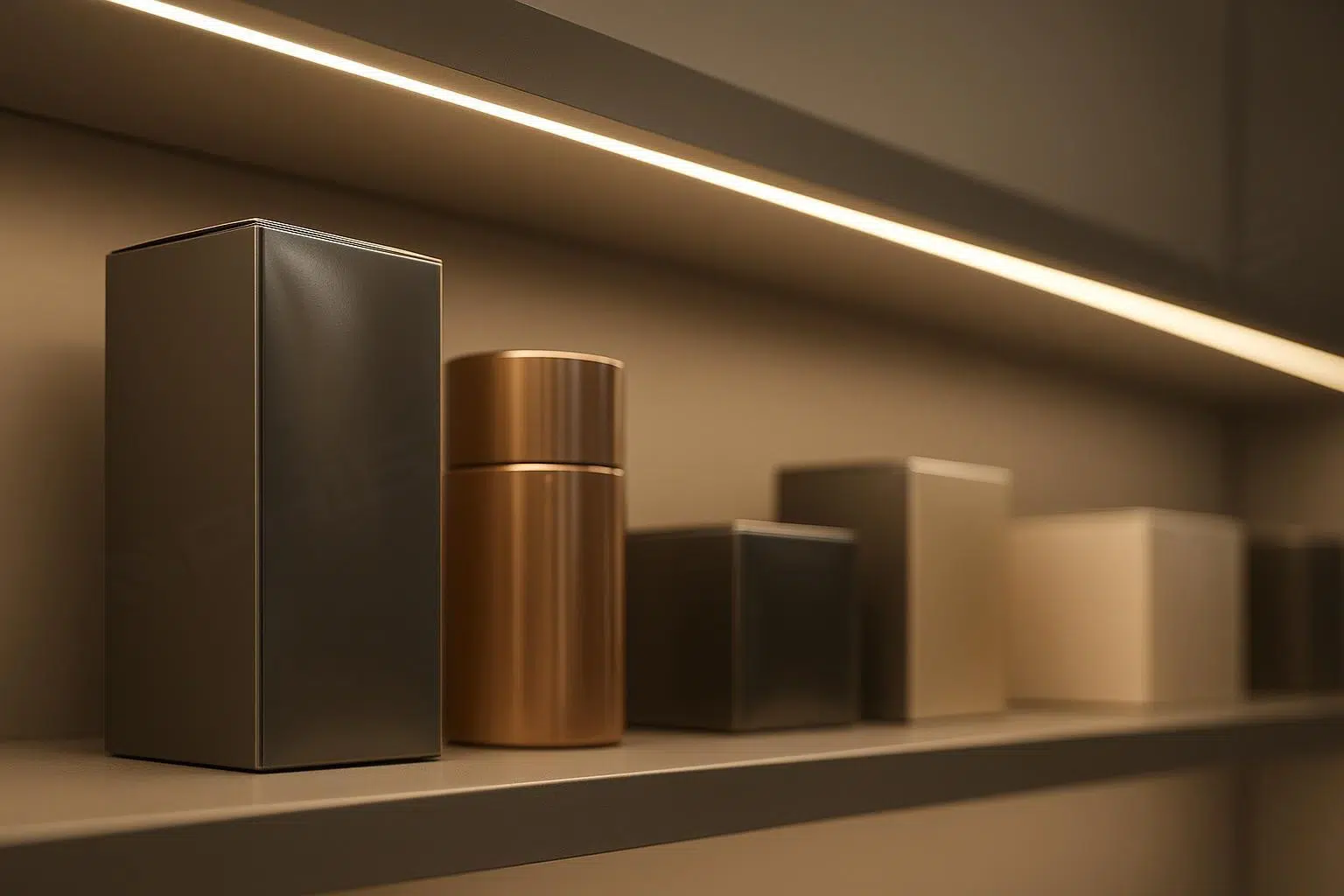 Retail shelf with seamless dotless linear LED lighting in aluminum channels illuminating products evenly » led strip light Production R&D Manufacturer|NPHIS Retail shelf with seamless dotless linear LED lighting in aluminum channels, illuminating products evenly