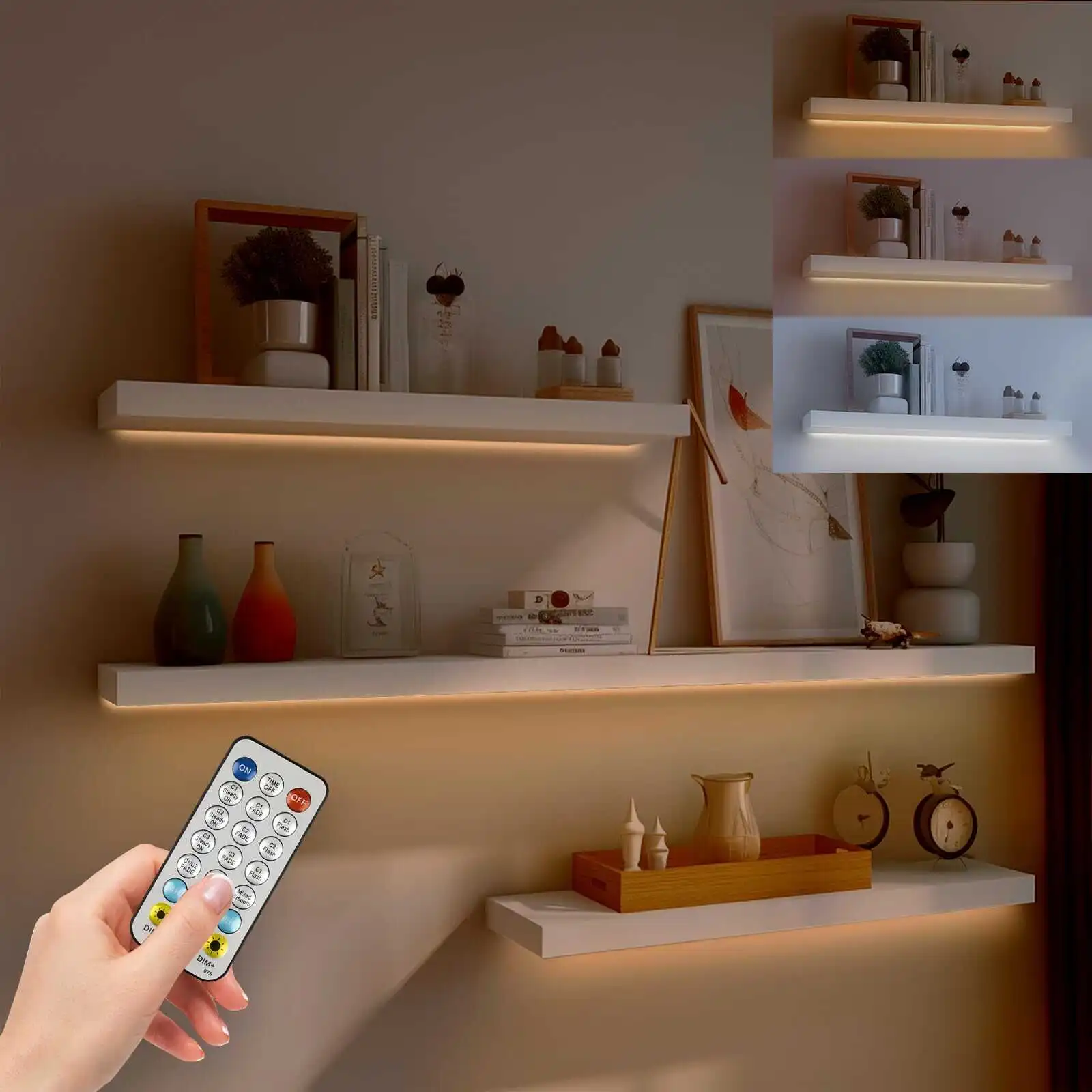 2835 LED strip light — white PCB with 3M adhesive backing