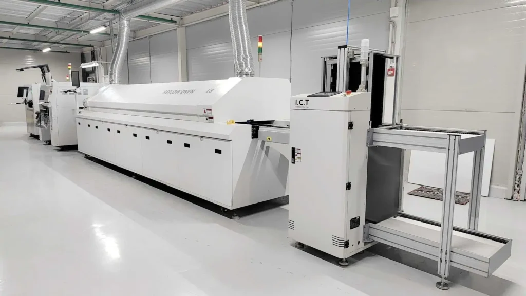 nphis-smt-led-production-line-china-2026 » led strip light Production R&D Manufacturer|NPHIS Automated SMT production line in a Chinese LED strip light factory showing reflow soldering equipment and precision assembly