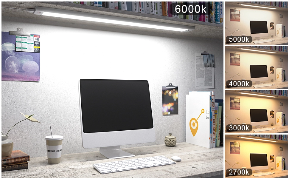 Tunable white magnetic LED hard light bar installed under retail shelf showing adjustable color temperatures for 2026 commercial use