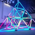 DMX512 addressable LED strip displaying dynamic color chasing effects in commercial retail and event space for 2026 B2B projects