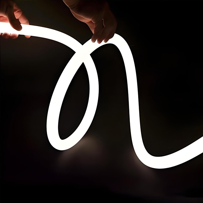Flexible silicone LED neon flex strip, bendable for Indoor Lighting Project, IP67 waterproof, warm white light