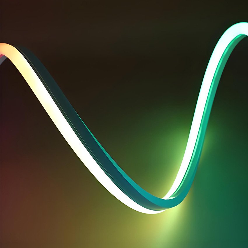 360° Addressable RGB silicone LED neon flex, color changing neon light strip, for dynamic commercial and event lighting