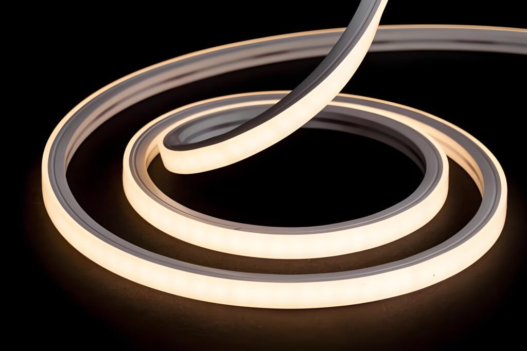 High brightness silicone LED neon flex, warm white dimmable neon strip, 12V 24V, for architectural and commercial lighting
