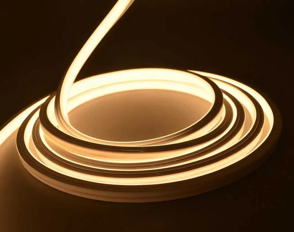 High CRI 24V/12V COB LED Neon Flex, 2700K Warm White, IP67 Waterproof, Ultra-Flexible Silicone LED Strip Light for Architectural Lighting Projects