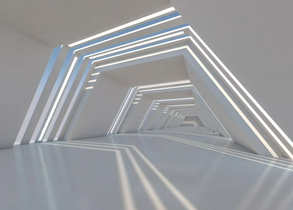 Stretch ceiling backlight LED linear lighting system for architectural ceiling illumination and commercial interior design