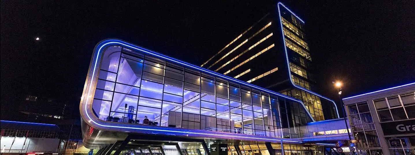 architectural-building-outline-lighting » Custom LED Strip Lights Manufacturer | Silicone Neon Flex Supplier China » Custom LED Strip Lights Manufacturer | Silicone Neon Flex Supplier China Modern architectural building outline lighting with blue LED neon flex