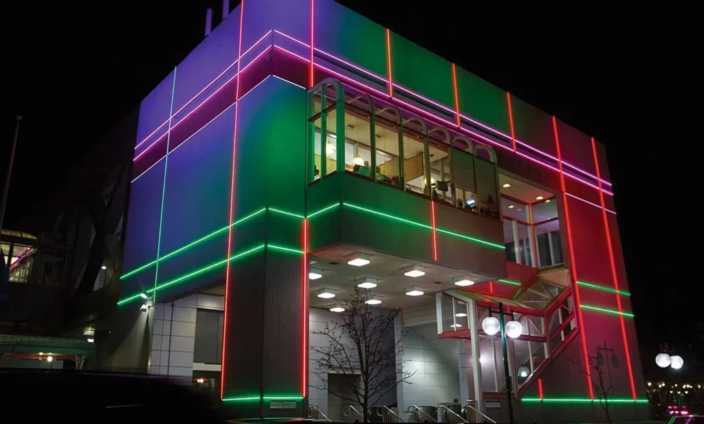 colorful-led-neon-facade-lighting » Custom LED Strip Lights Manufacturer | Silicone Neon Flex Supplier China Commercial building facade lighting with colorful LED neon flex