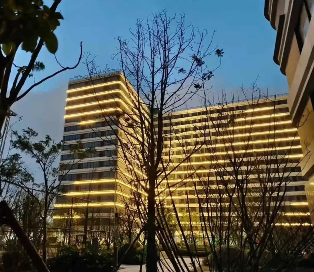 Apartment facade linear neon lighting, bulk silicone flex wholesale, China B2B manufacturer, custom OEM, reliable import & shipping support