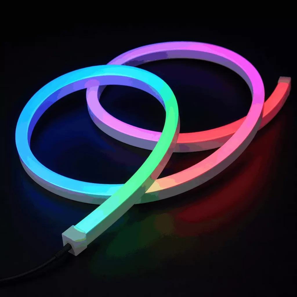 DMX512 RGBW neon flex 16x16mm square flexible silicone tube with addressable color changing loop
