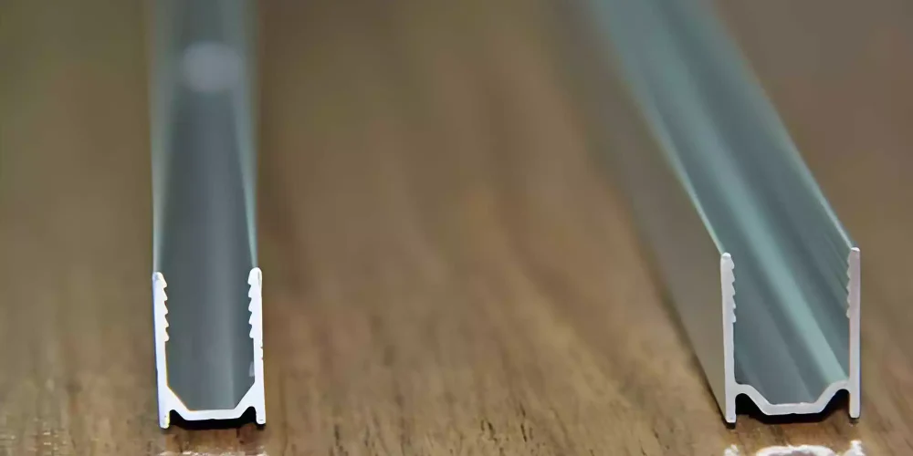 ****Aluminum mounting channels for LED neon flex installation, providing full-length support to prevent sagging on long straight commercial facade runs