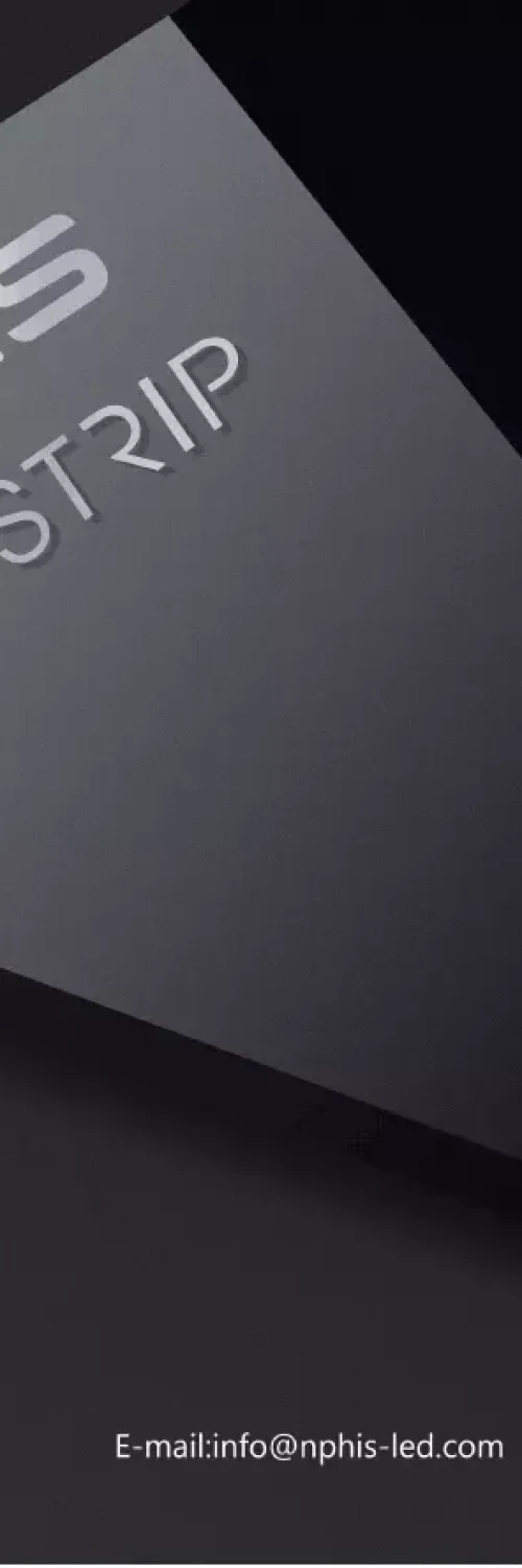 Promotional banner for an LED lighting expert, featuring a gray triangular card with 'LED ST2IP' text and a 'led lighting EXPERT' logo in the corner, plus contact info at the bottom.